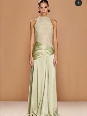 Sonya Moda Dalia Gown in Sage Green/Pistachio - Size XXL